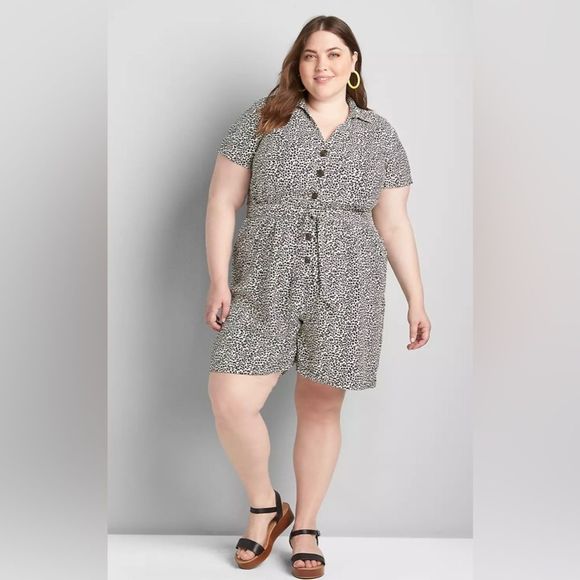 Lane Bryant Pants - Lane Bryant Short Sleeve Safari Romper | Size 24